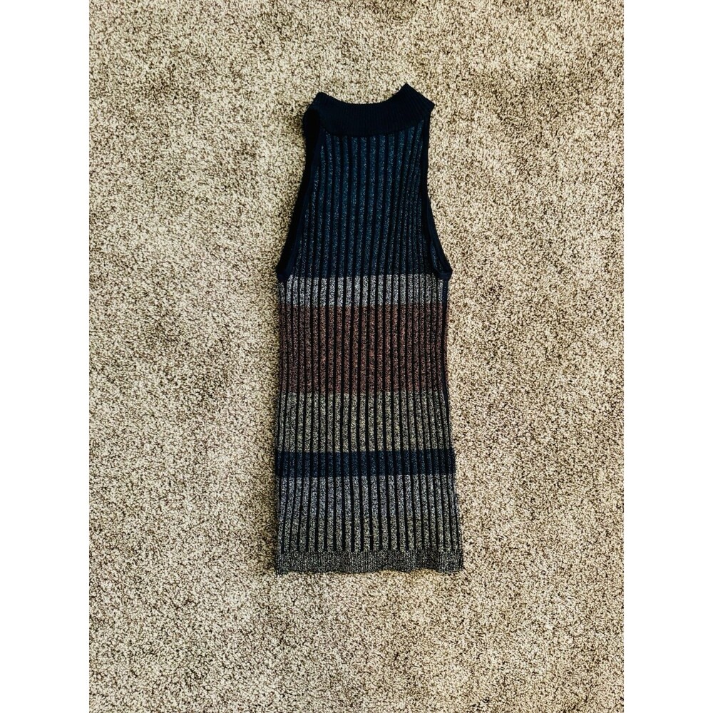 Women’s INC Striped Glitter Sleeveless Knit Top, Size M